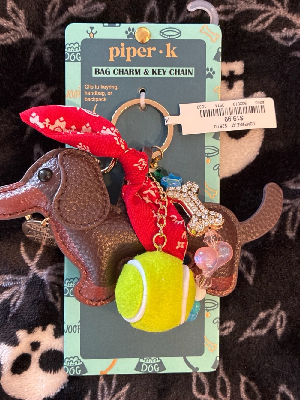 Piper K bag charm and key chain